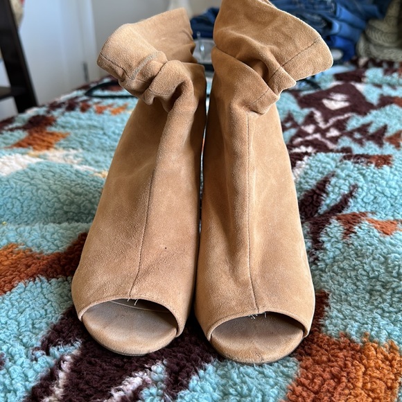 Aldo Open Toe Booties Camel Size 10 - Picture 4 of 5